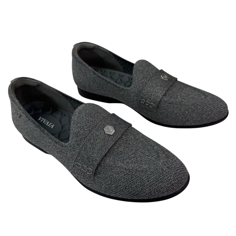 Vivaia Almond-Toe Eloise Gray Penny Loafers 40
